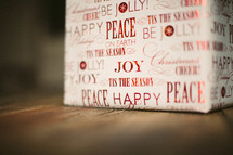 A Christmas present - wrapping paper - Joy and Peace