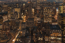 New York City cityscape at night 
