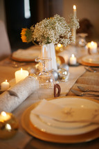 Place setting for Christmas dinner