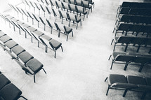 Church chairs and aisle 