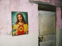 Picture of Jesus hanging on wall