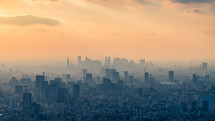 A hazy afternoon over Tokyo, Japan