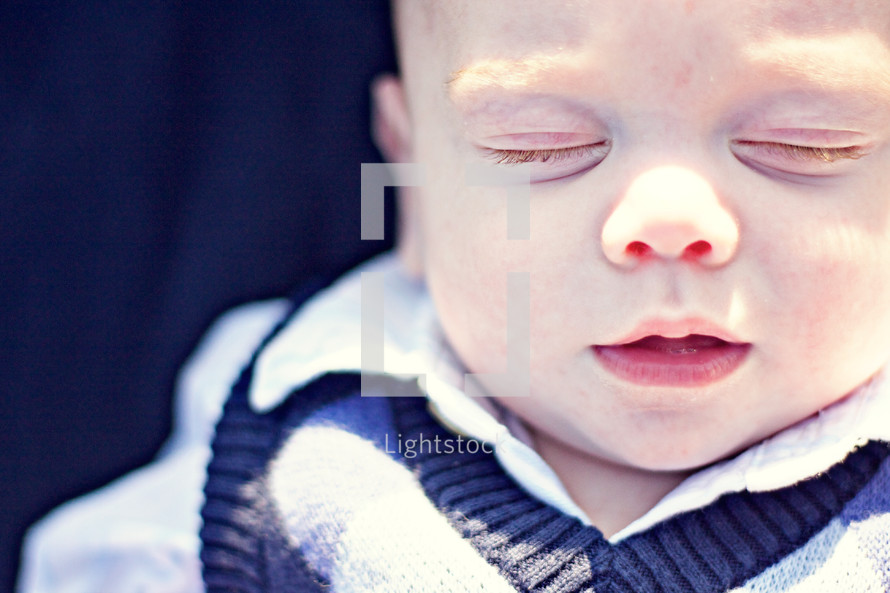 Closeup of infant boy