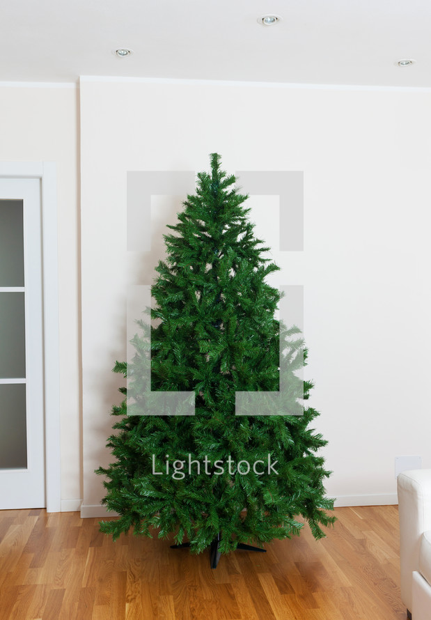 bare artificial Christmas tree