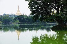 The Shwedagon Pagoda in Yangon, Myanmar