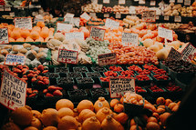 produce at a market 