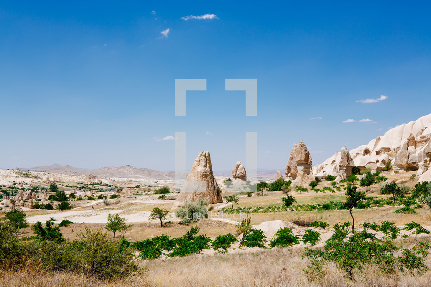 rock formations and desert landscape 