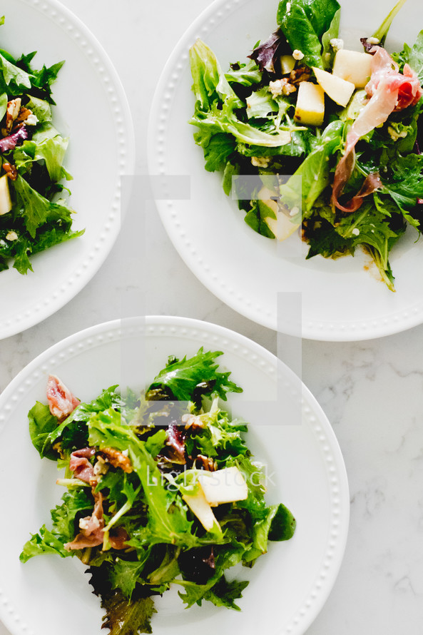 plates of salad 