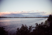 Edge of the reservoir at dusk.