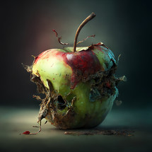 Illustration of a rotting apple