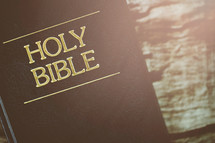 Holy Bible cover closeup 