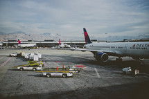 Planes on the tarmac at an airport