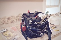 tools in a tool bag 