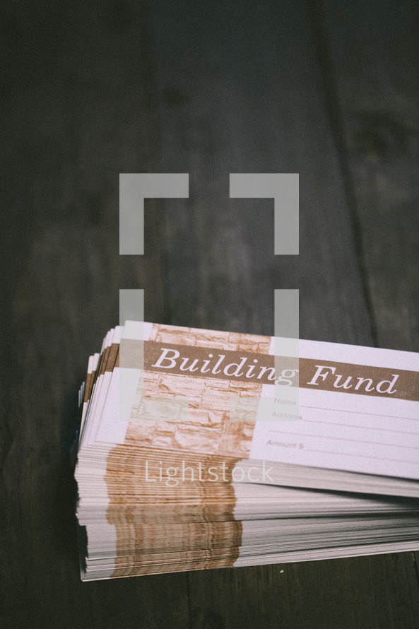 Building fund envelopes