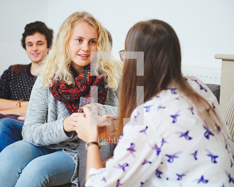 teens in conversation at youth group 