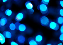 Beautiful blue bokeh Christmas lights