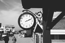 clock at a train station 