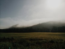fog over a mountain 