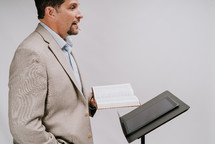 a minister giving a sermon 