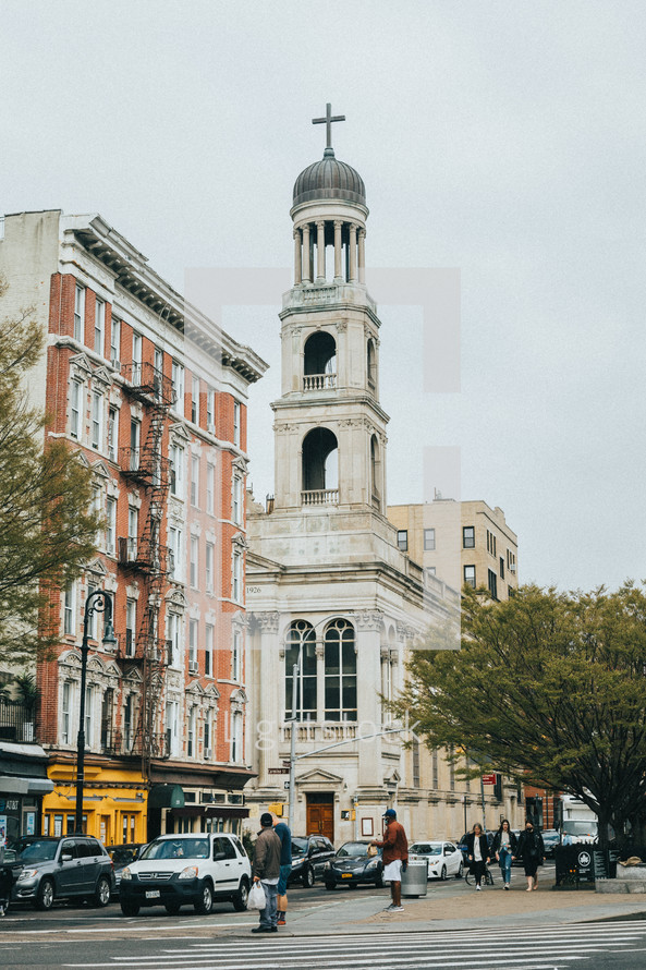 bell tower of a church in New York city 