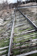 Old railroad tracks. 