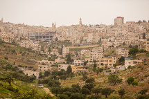 Bethlehem - buildings on a hillside in Israel 
