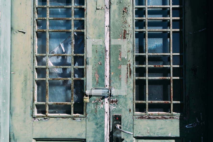 lock on an old door 