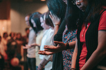 group worship during a worship service 