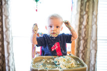 a cake smash for a toddlers first birthday 