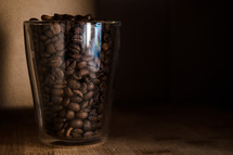 coffee beans in a glass 
