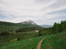 nature trail and mountain peak 