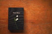 flowers on a Bible cover 
