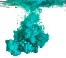 teal green paint in water 