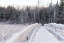 snow on a footbridge 
