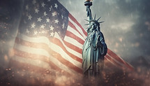 Statue of Liberty American background for Independence Day