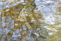 moving water surface reflecting autumn colors