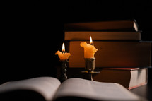 Bible and candlelight