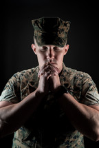 Marine praying 