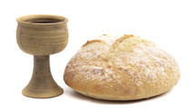 The Sacrament of Holy Communion on a white background 