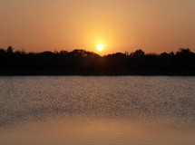 sunset over a lake 