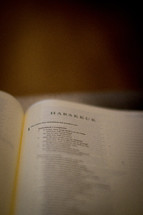 open Bible turned to Habakkuk 