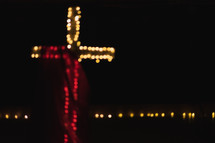 bokeh lights cross