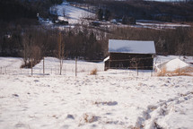 barn in the snow 