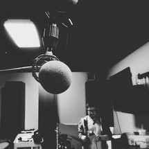 man in a music studio