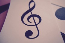 G clef music note cards 