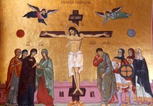 Painting of the crucification of Christ. Podgorica Orthodox Cathedral, Montenegro.