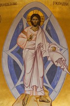 Painting of the risen Christ, Podgorica Orthodox Cathedral, Montenegro.