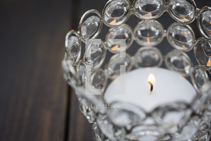 crystal votive candle 