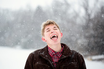 catching snowflakes on the tongue 