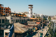 Village of homes and a marketplace in Cabo San Lucas.